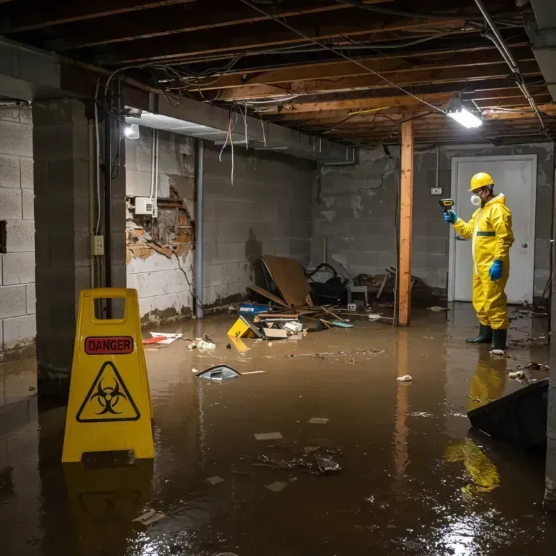 Flooded Basement Electrical Hazard in Cedarville, OH Property